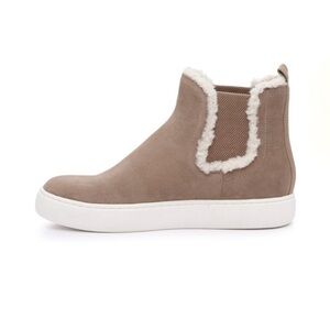Lucky Brand Kichai Suede Chelsea Boots Size 8.5 Cozy Shearling